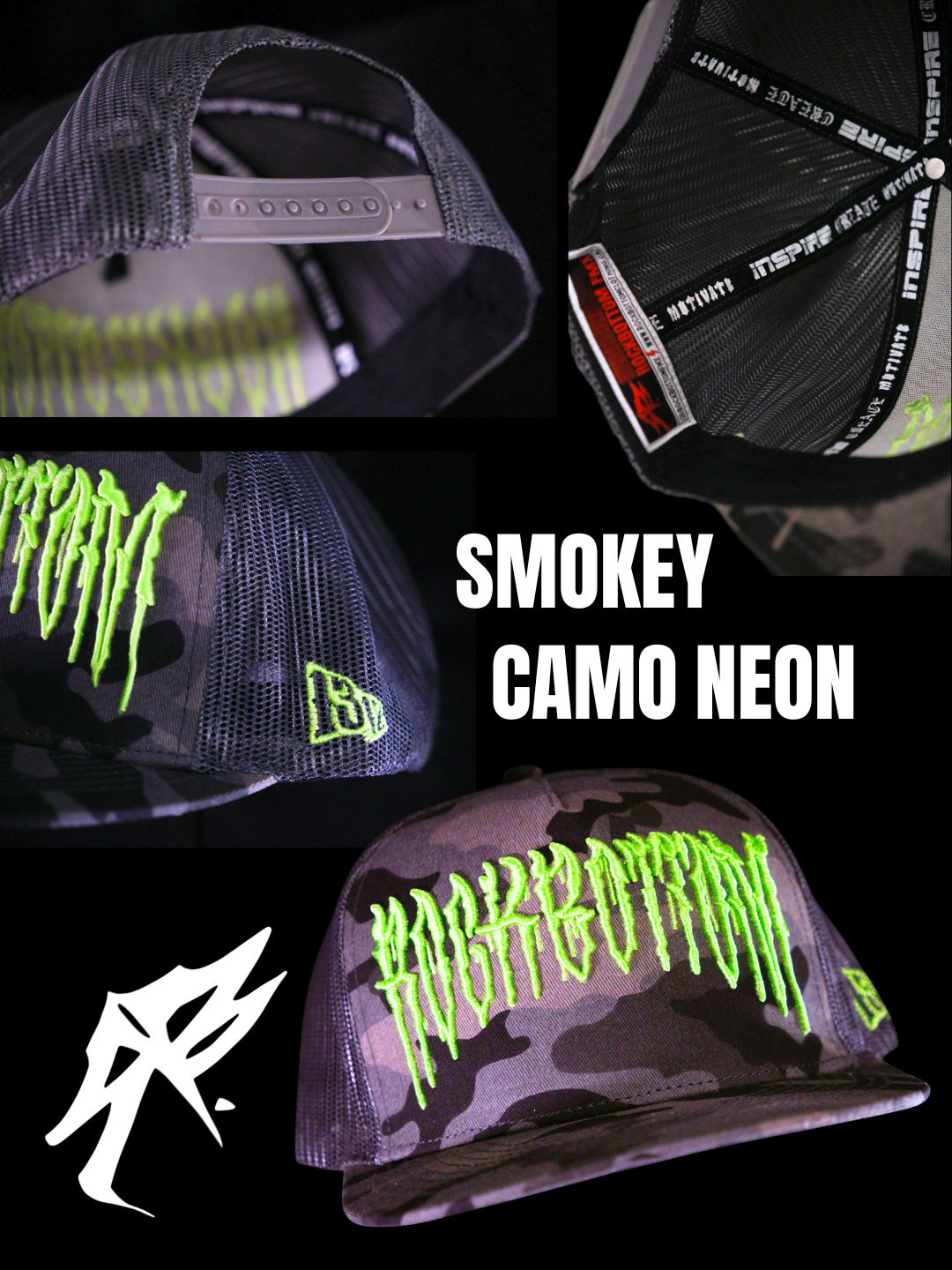 RKBTM SMOKEY CAMO NEON HAT