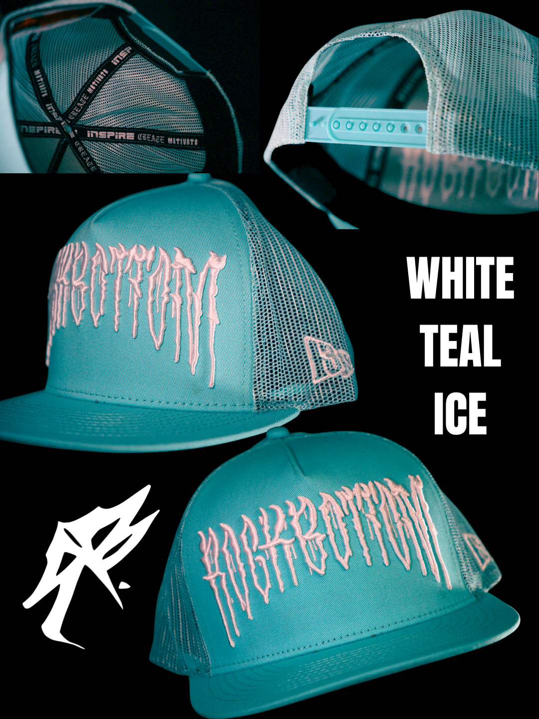 RKBTM WHITE TEAL ICE HAT